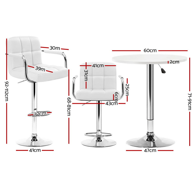 Bar Table and Stools Set Dining Desk Kitchen Chairs Cafe Pub