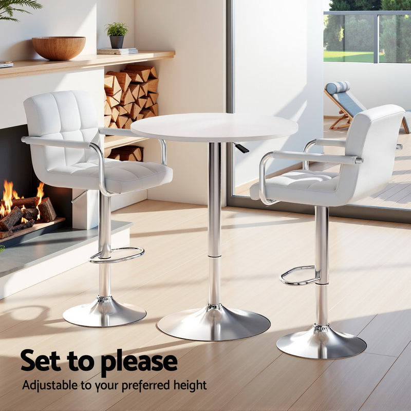 Bar Table and Stools Set Dining Desk Kitchen Chairs Cafe Pub