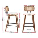 4x Artiss Bar Stools Kitchen Counter Rattan Chairs PU Leather Padding