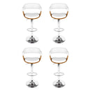 4x Artiss Bar Stools Gas Lift Leather with Armrest White