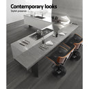 4x Bar Stools Gas Lift Leather All Black