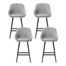 4x Bar Stools Upholstered Stool Counter Seat Kitchen Dining Chairs