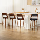 4x Bar Stools Swivel Leather Chair 76cm