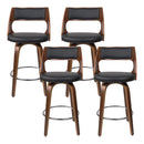 4x Bar Stools Swivel Leather Chair 76cm