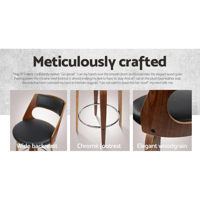 4x Bar Stools Swivel Leather Chair 76cm