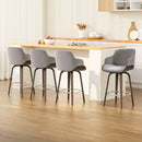 4x Bar Stools Swivel Velvet Padded Wooden