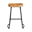 4x Bar Stools Tractor Seat 65cm Wooden