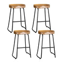 4x Bar Stools Tractor Seat 65cm Wooden