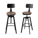 4x Bar Stools Kitchen Dining Chairs Adjustable Wood Stool w/Backrest