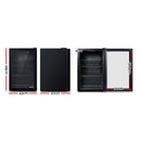 Devanti 70L Bar Fridge Glass Door w/Light Black