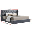 Artiss Bed Frame King Size Gas Lift Grey ISSA