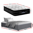 Artiss Bed Frame with 36cm Giselle Mattress Set King Single Gas Lift Base Grey