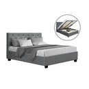 Artiss Bed Frame Double Size Gas Lift Grey VILA