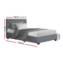 Artiss Bed Frame King Single Size Gas Lift Grey VILA