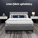 Artiss Bed Frame Queen Size Gas Lift Grey VILA