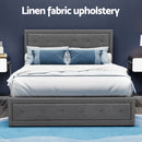 Artiss Bed Frame Double Size Gas Lift Grey TIYO