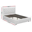 Artiss Bed Frame Double Size Gas Lift White TIYO