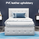 Artiss Bed Frame King Single Size Gas Lift White TIYO