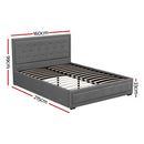 Artiss Bed Frame Queen Size Gas Lift Grey TIYO