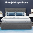 Artiss Bed Frame Queen Size Gas Lift Grey TIYO