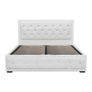 Artiss Bed Frame Queen Size Gas Lift White TIYO