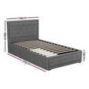 Artiss Bed Frame King Single Size Gas Lift Storage Mattress Base Wooden Grey