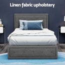 Artiss Bed Frame King Single Size Gas Lift Storage Mattress Base Wooden Grey