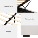 Artiss Bed Frame King Size Gas Lift Beige VILA