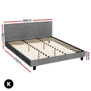 Artiss Bed Frame King Size Grey NEO