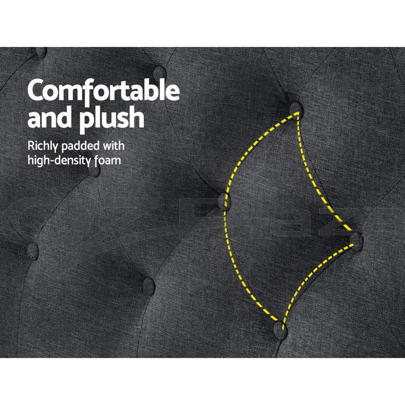 Artiss Bed Head Headboard Queen Size Fabric - CAPPI Charcoal