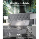 Artiss Bed Head Headboard Queen Size Fabric - CAPPI Grey