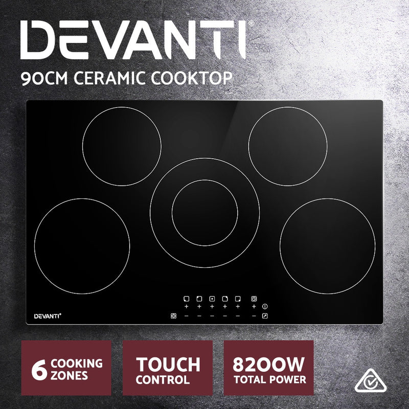 Devanti Electric Ceramic Cooktop 90cm