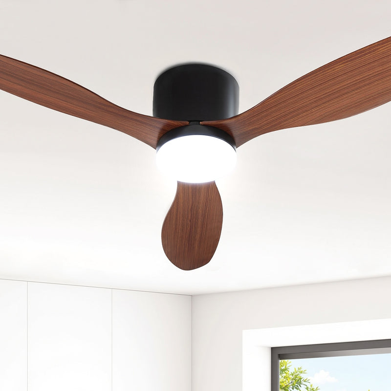 Devanti 52'' Ceiling Fan DC Motor w/Light w/Remote - Dark Wood