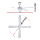 Devanti 52'' Ceiling Fan AC Motor w/Light w/Remote - White