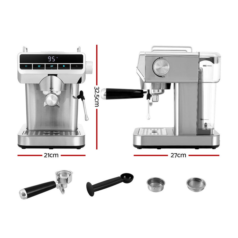 Devanti 20 Bar Coffee Machine Espresso Cafe Maker