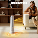 Devanti 2000W Ceramic Tower Heater Space Heaters Oscillating Indoor White