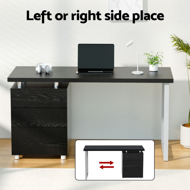 Computer Desk Drawer Black 140CM