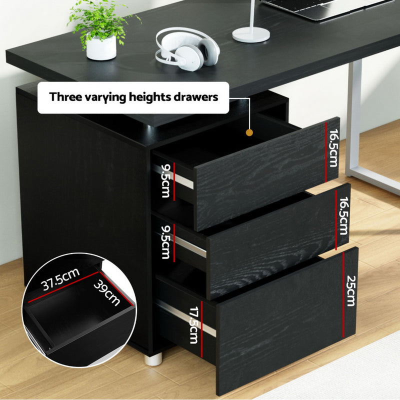 Computer Desk Drawer Black 140CM