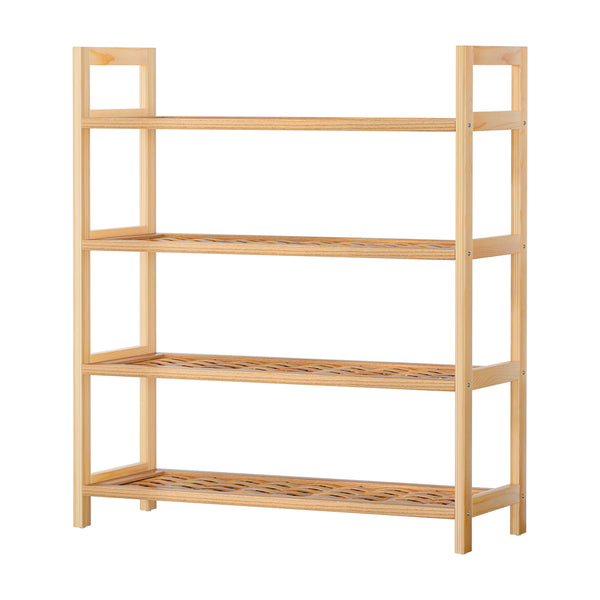 4-tier Shoe Rack 12 Pairs Shoe Storage Weaved Shelves