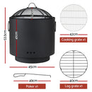 Fire Pit BBQ Portable Deep Bowl Outdoor Fireplace