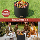 Fire Pit BBQ Portable Deep Bowl Outdoor Fireplace