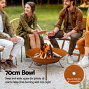 70cm Fire Pit Rustic Iron Bowl Outdoor