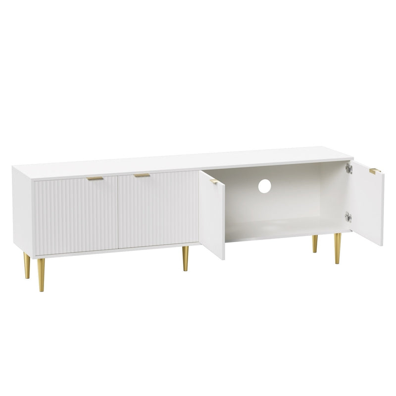 TV Cabinet Entertainment Unit Stand Storage 180CM White