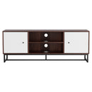 TV Unit 150cm Storage Shelves Walnut White