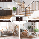 TV Unit 150cm Storage Shelves Walnut White