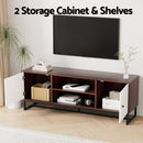 TV Unit 150cm Storage Shelves Walnut White