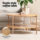 Artiss Coffee Table 2-Tier Round Wood
