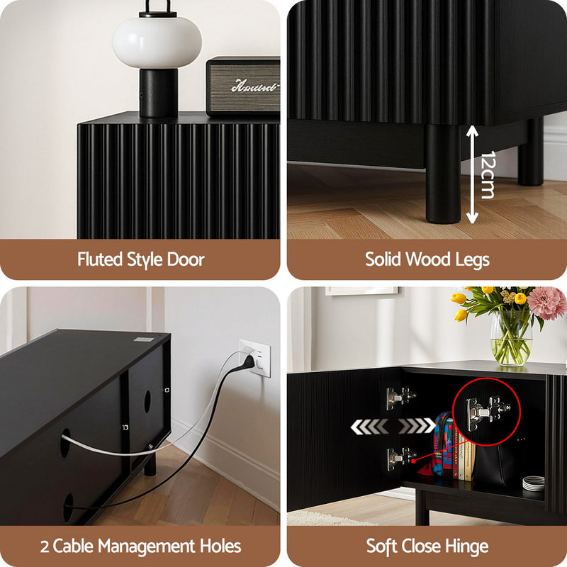 Artiss TV Unit Entertainment Unit Storage Cabinet 180cm Black