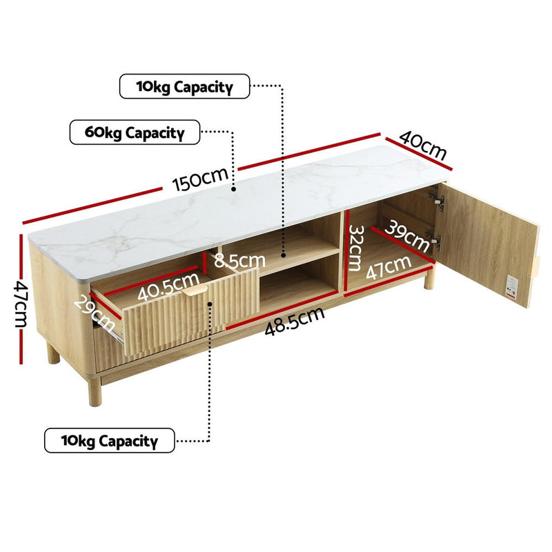 Artiss TV Unit Entertainment Unit Storage Drawer Shelf 150cm Pine