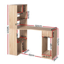 Computer Desk Bookshelf Drawer Cabinet Oak 120CM